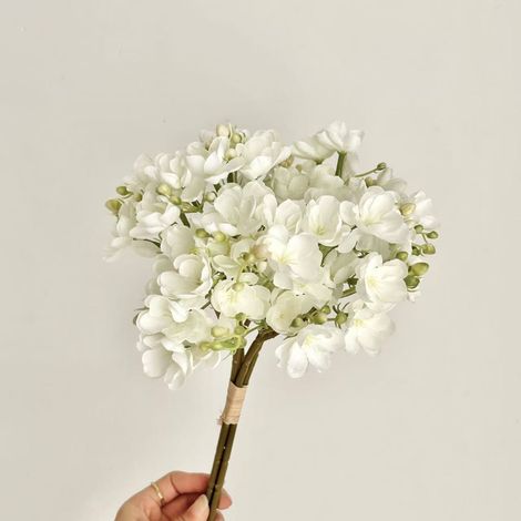 Bouquet artificiel de jasmin blanc – Simulation réaliste de fleurs de jasmin, 4 branches, idéal pour décor intérieur, séances photo et bouquet de mariée