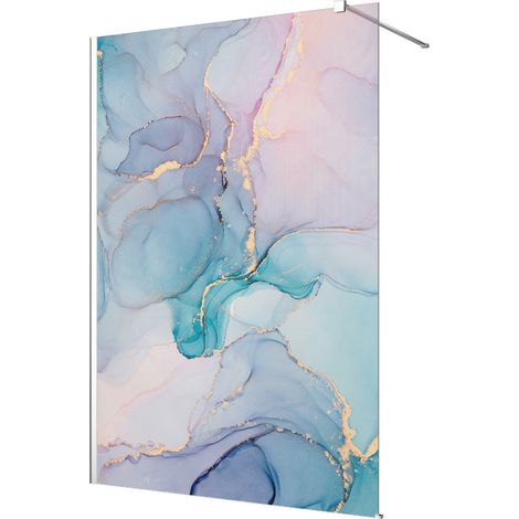 Stickers paroi de douche dépoli - Effet Marbré - 130 x 200 cm (1/2)