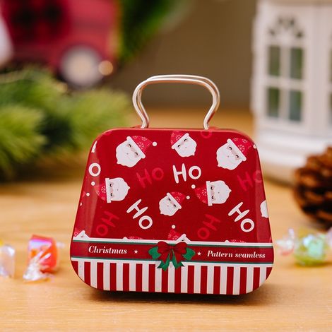 Weihnachtsdekorationen, Handtaschen aus Blech mit Weihnachtsmann- und Schneemannmotiven, Süßigkeiten- und Keksdosen, Kindergeschenke, Christbaumschmuck
