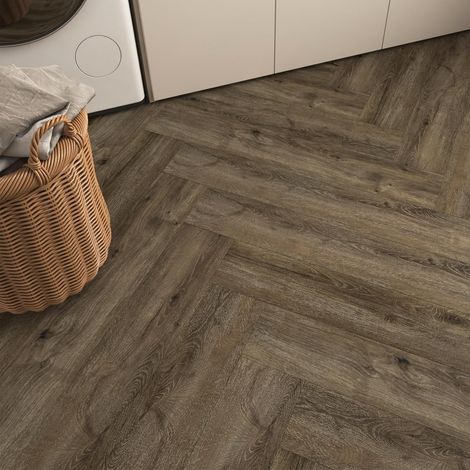 18 Pièces Dalle PVC Adhesive Sol Marron Foncé Carrelage Adhesif Sol Effet Bois Chêne 90cm x 15cm Sols PVC Salle de Bain Vinyle pour Cuisine Chambre Salon Imperméable Décoratif Plancher Bois (1/5)