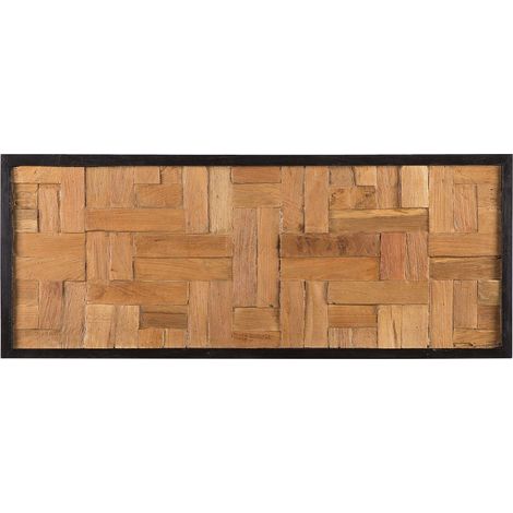 Wall Decor Light Brown Teak 40 x 100 cm Rectangular Rustic TOLUCA