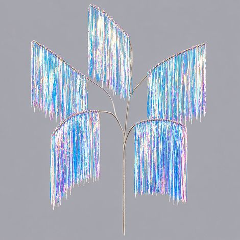 EDG Enzo De Gasperi Decoro Natale Frange Ramo 5 Rami H 125 Cm Natural