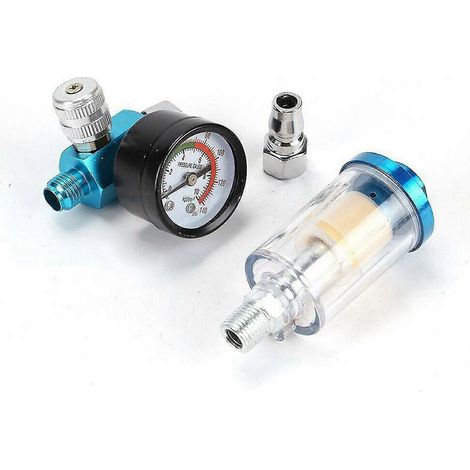 1/4 Zoll (2023) Luftdruckregler für Farbpistole, Öl- und Feuchtigkeitsabscheider, Wasserfilter mit Manometer (1/3)
