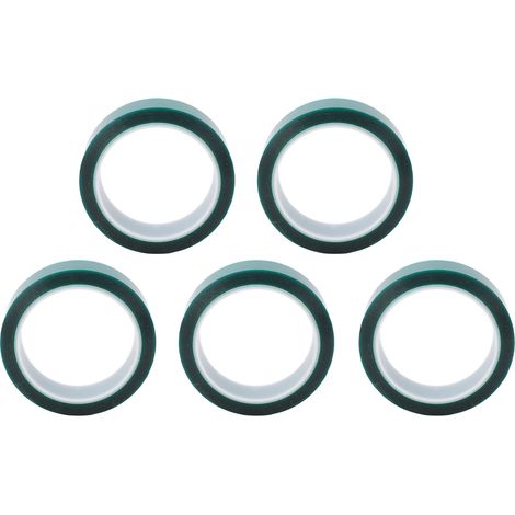 5 Stück PET-Hochtemperaturband, Dicke 0,05 mm, Breite 25 mm, Länge 33 m, säure- und laugenbeständig, korrosionsbeständiges Isolierband (1/5)