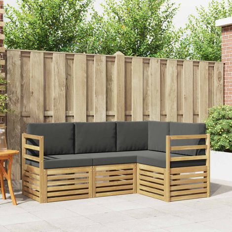 vidaXL Sofagarnituren 4 pcs Weiß und Anthrazit 185,5 x 126,5 x 73 cm (1/5)