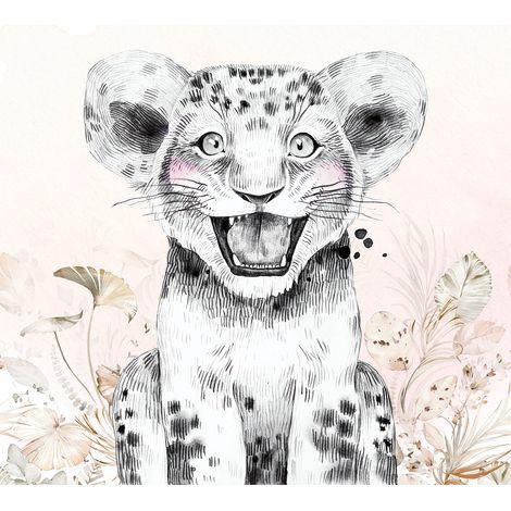 Papier peint panoramique Enfants - Lionceau - 130 cm x 117 cm (1/2)