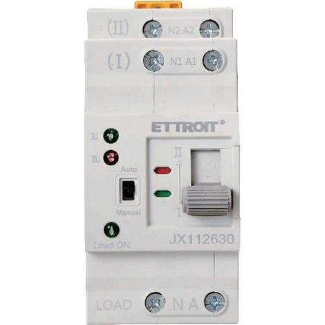 Ettroit – Commutateur automatique photovoltaïque 2P 2M – Double alimentation 63A AC 230V – Protection IP20 – Certifié IEC60947-6-1