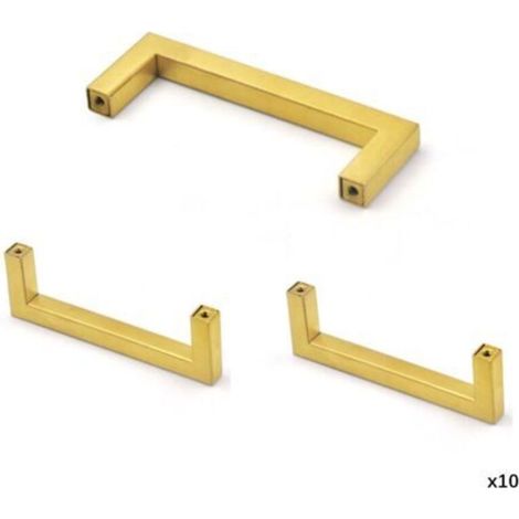 Ensemble de 10 poignées d'armoires de cuisine, poignées de meubles, poignées de tiroir, poignées de porte de placard, acier inoxydable doré, centres de 192 mm (1/5)