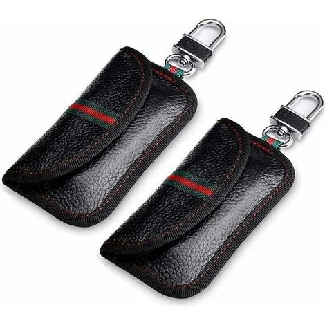 2 pochettes de blocage de signaux, sacs Faraday pour clés de voiture, protection RFID contre le vol, dimensions fermées 8 x 12,7 cm (1/4)