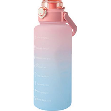 Gourde sportive dégradé rose 2000ML, bouchon paille, grande capacité, portable avec poignée, anti-fuite (1/5)