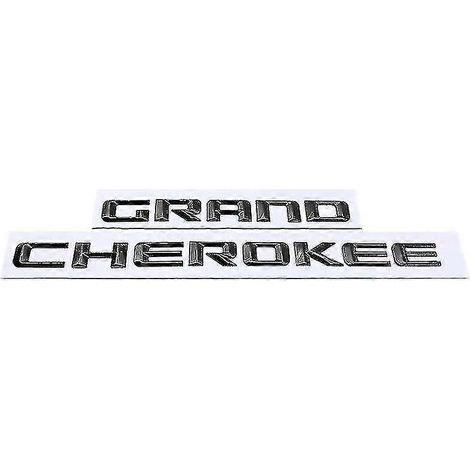 Grand Cherokee 3D-Logo aus schwarzem Chrom-ABS, Emblem, Namensschild, Autotüraufkleber, kompatibel mit Jeep Grand Cherokee. Aufkleberzubehör (1/5)