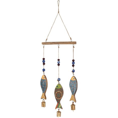 Deko Mobile Fische aus Holz mehrfarbig 67 cm zum Hängen (1/5)