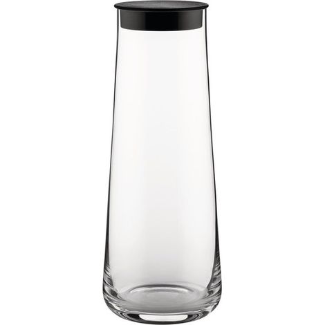 Alessi Eugenia caraffa con tappo in silicone, vetro cristallino, design minimale Naoto Fukasawa, 110 cl