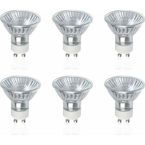 GU10 Ampoules Halogènes, Lot de 6 50W GU10 Spots Halogènes, AC 220V-240V, 700 Lumens, Angle de Faisceau 40°, 2800K Blanc Chaud, Dimmable (1/5)