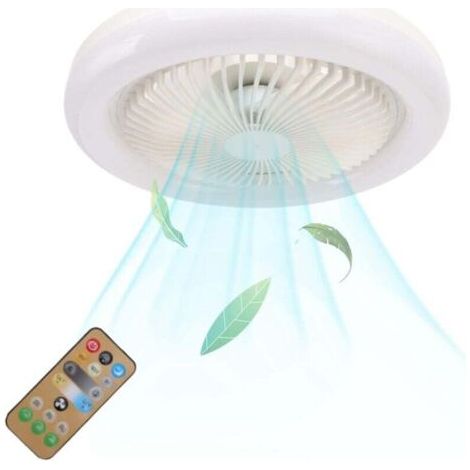 Deckenventilator mit Licht, Deckenlampe, einstellbare Helligkeit und Farbtemperatur, 3 Lüftergeschwindigkeiten, Timer und Schlafmodus, mit Fernbedienung Weiß MUMU