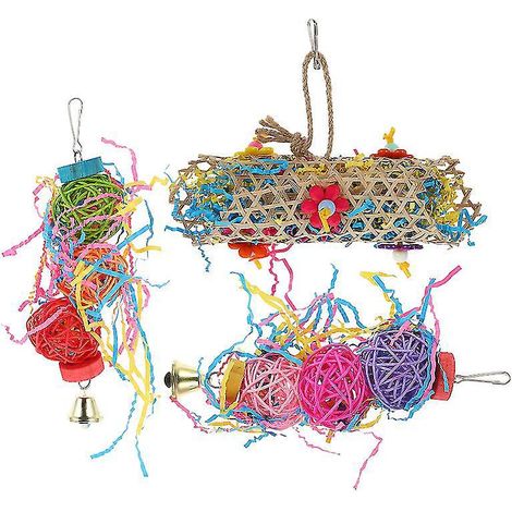 1 ensemble de jouets à mâcher pour oiseaux