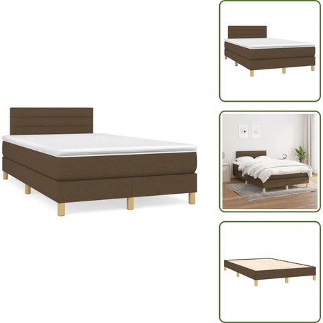 Taschenfederkern - vidaXL Boxspringbett mit Matratze Dunkelbraun 120x190 cm Stoff - Stoffbett (1/5)