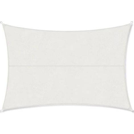 Rectangular shade sail, 2x3m, waterproof, UV-resistant, breathable, white (1/5)