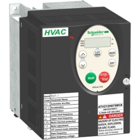 Variateur de vitesse 1.5kW 2HP 240V tri 3phases sans filtre EMC IP21 Altivar ATV212