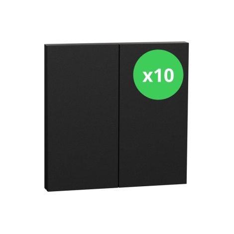 Schneider - Odace Intu00e9gral 2025 - LOT de 10 Enjoliveur/plaque double va et vient ou poussoir - Noir onyx - Ru00e9f : S949222 x 10 (1/5)