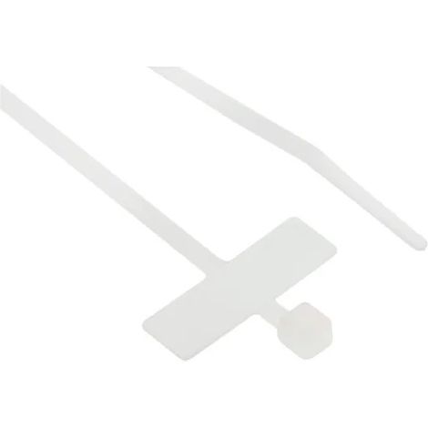 Serre-câble RS PRO 100mm x 2,5 mm Blanc en Nylon 66 ( Prix pour Sachet de 250 )