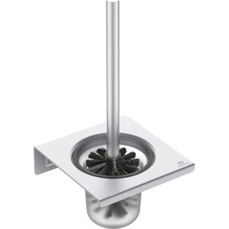 Ideal Standard ALU+ - WC-Bürste wandmontiert mit Halter, mattiertes Glas/silber BD593SI