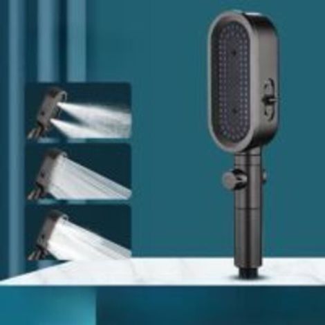 Pommeau de douche 3 modes, adoucisseur d'eau et buses anti-obstruction. Système de lavage puissant intégré pour nettoyer les baignoires, les carreaux et les animaux domestiques (Gris). (1/3)