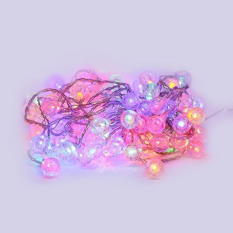 Guirlande LED 10 mètres 100 boules RGB multicouleur effet cristal (1/5)