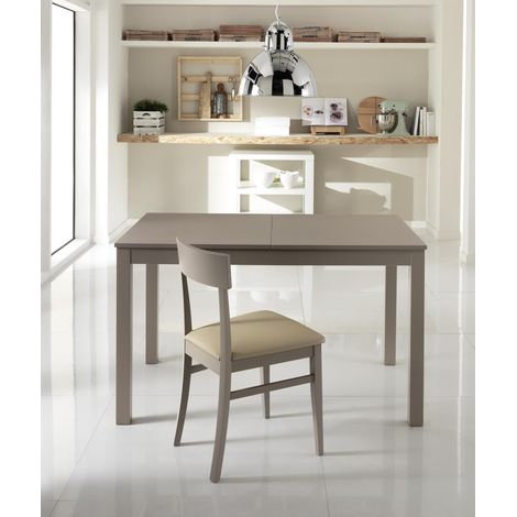 Tavolo Allungabile 130/210x80x76 cm in Legno Top in Melaminico Tortora (1/5)