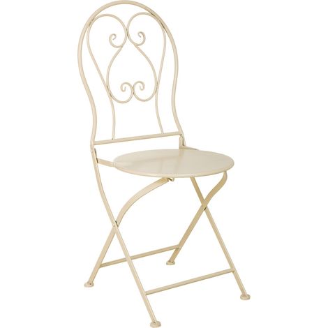 Silla de forja beige 38x46x90h cm