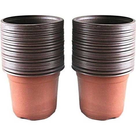 Macetas de plástico para plántulas y plantas Crezuo, paquete de 100 unidades, 10 cm-Crezuo