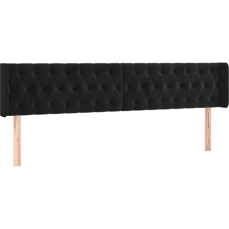 Maison Exclusive - Testiera ad Orecchio Nera 183x16x78/88 cm in Velluto