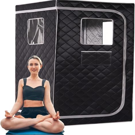 Kit de sauna portatif Tente de sauna for 2 personnes, kit de sauna portab for la maison, spa for tout corps, grand espace for deux personnes, vapeur non incluse Tente de sauna personnelle pour spa à d (1/5)