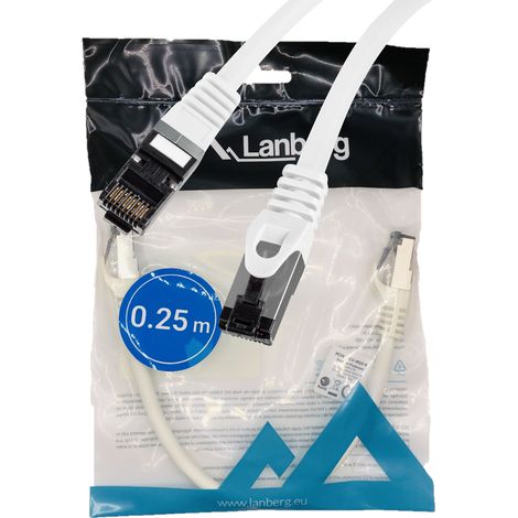 Cavo LAN internet RJ45 patchcord Cat.8.1 sftp bianco 0,25 m (1/5)