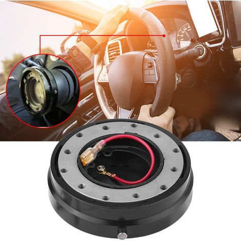 Kit adaptateur universel à dégagement rapide pour volant, adapté à la course, noir. (1/5)