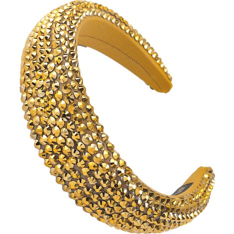 Bandeau large pour cheveux orné de strass et de cristaux scintillants, rembourré et orné de bijoux - Accessoire de coiffure de fête (1/5)