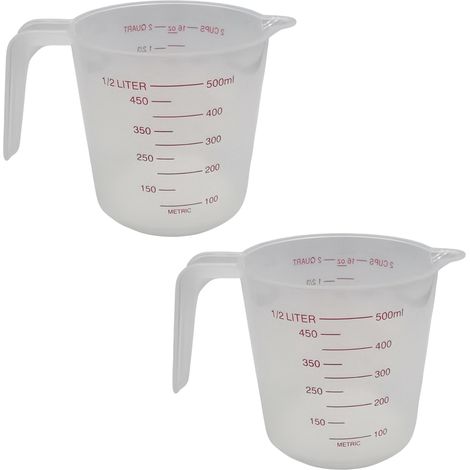 Set aus Messbechern aus Kunststoff für Flüssigkeiten, unverzichtbare Küchenutensilien, langlebig, ideal zum Backen/Mischen