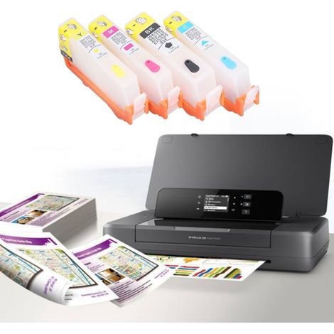 Compatible avec les cartouches d'encre rechargeables HP Officejet Pro 6960/6961/6963/6964/6965/6966/6968/6970/6971/6974/6975/6978/6979 de la série quatre couleurs 903XLK/903XLC/903XLM/903XLY. (1/5)
