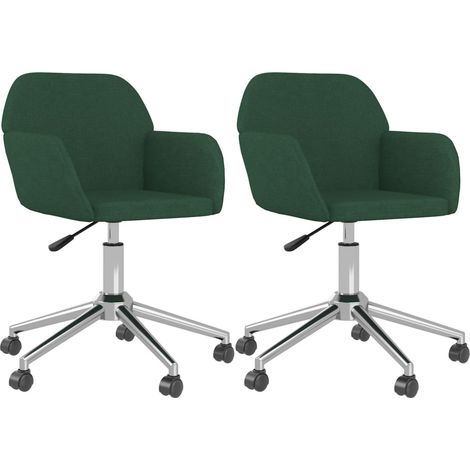 Maison Exclusive - Sedie da Pranzo Girevoli 2 pz Verde Scuro in Tessuto