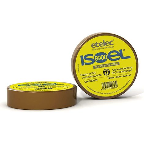 Etelec isoel 19bw 19mmx25m s=0.15mm marrone na4519