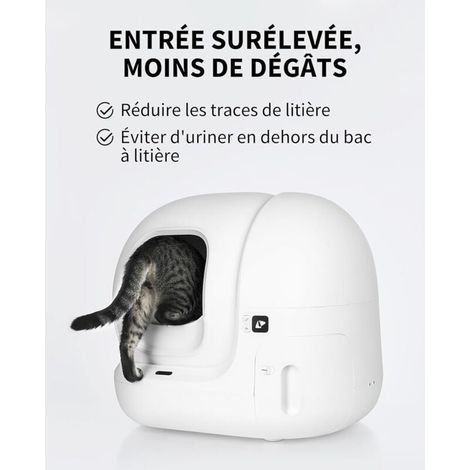 Convient pour PETKIT Clôture d'entrée surélevée pour litière autonettoyante pour chat Pura Max, accessoires de toilette pour chat, clapet pour éviter les fuites d'urine et de litière (1/4)