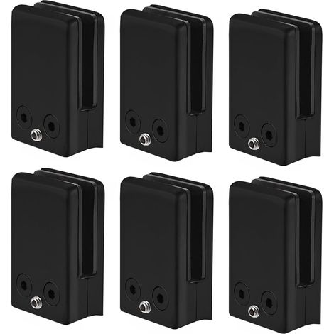 Pinces En Verre Noir 10-12mm,Acier Inoxydable 304 Clips En Verre RéGlables Support En Verre à Dos Plat Pour Balustrade Escalier Main Courante (1/5)