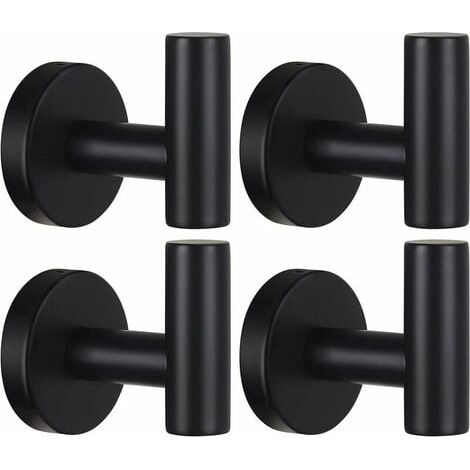Crochet porte-serviettes mural crochet porte-manteau salle de bain crochet de robe noir mat SUS 304 acier inoxydable lourd cintre de porte serviette peignoir armoire éponge crochet salle de ba (1/4)