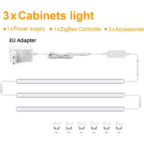 (30 cm lumière chaude, 3 bandes) Bandes lumineuses LED intelligentes Zigbee 3.0, se connectent à la passerelle Zigbee, prennent en charge Alexa, Google Home et Echo Plus. (1/5)