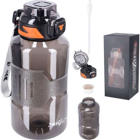 Sportflasche fürs Fitnessstudio 1500 ml - schwarz