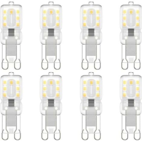 Lot de 8 ampoules LED G9, G9 LED 220 V Blanc naturel 4000 K 3 W équivalent halogène 30 W [Classe énergétique E] (1/5)