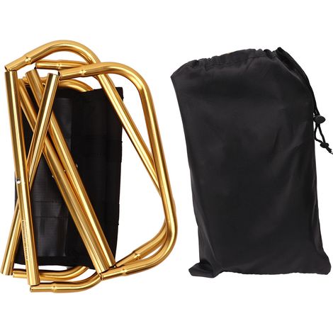 Chaise pliable extérieure en alliage d'aluminium pour pêche, barbecue, camping, tabouret portable noir (1/5)