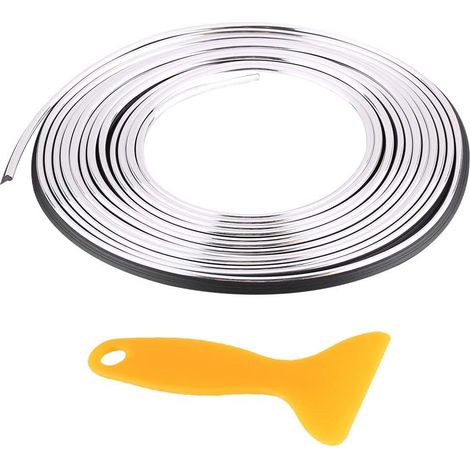 Bandes décoratives , bandes de moulage de bandes de garniture bandes de garniture autocollants intérieurs de voiture 5 m (Silver) (1/5)