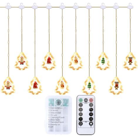 Lumières De Décoration De Noël, 50 LED 3M Guirlande Lumineuse USB Étanche Guirlandes Lumineuses Lumières féériques 8 Modes d'Eclairage Lumière pour Noël Fenêtre Soirée Terrasse Fenêtre Patio Jardin(Mo