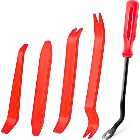 Lot de 5 Outil Démontage Garniture Voiture, Plastique Robuste, Design Ergonomique, Pour Intérieur Auto et Audio (1/4)